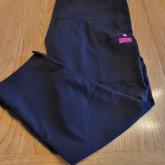 Betsey Johnson Women's Black Scrub Set with Pink Accents - Picture 2 of 10